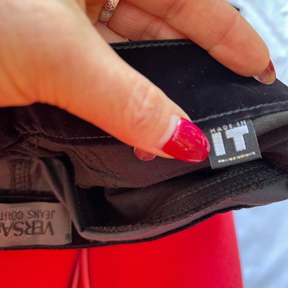 Auc Versace Vintage High Waist Black Velvet Medusa Head jeans - Picture 5 of 15